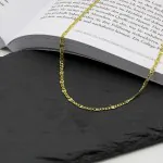 Goldkette als Panzerstegkette in Gelbgold 585 / 14K, 75 cm lang, 3,1 mm breit, Gewicht ca. 8.3 g.