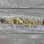 Goldkette als Panzerstegkette in Bicolor Gelbgold / Weißgold 333 / 8K, 42 cm lang, 3,1 mm breit, Gewicht ca. 3.9 g.