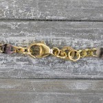 Armband als Panzerstegkette Bicolor in Gelbgold / Weißgold 333 / 8K, 19 cm lang, 3,1 mm breit, Gewicht ca. 2 g.