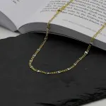 Goldkette als Panzerstegkette in Bicolor Gelbgold / Weißgold 585 / 14K, 50 cm lang, 3,1 mm breit, Gewicht ca. 5.5 g.