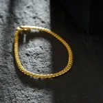 Armband als Panzerkette weit in Gelbgold 750 / 18K, 18.7 cm lang, 3,6 mm breit, Gewicht ca. 8.4 g.
