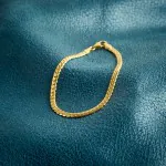 Armband als Panzerkette weit in Gelbgold 585 / 14K, 21 cm lang, 3,6 mm breit, Gewicht ca. 7.8 g.