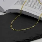 Goldkette als Figarokette in Gelbgold 333 / 8K, 55 cm lang, 3,1 mm breit, Gewicht ca. 6.4 g.