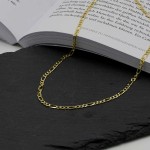 Goldkette als Figarokette in Gelbgold 333 / 8K, 70 cm lang, 3,1 mm breit, Gewicht ca. 8.1 g.