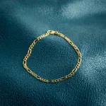 Armband als Figarokette in Gelbgold 333 / 8K, 19 cm lang, 3,1 mm breit, Gewicht ca. 2.4 g.