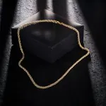 Goldkette als Kordelkette hohl in Bicolor Gelbgold / Weißgold 585 / 14K, 36 cm lang, 3,3 mm breit, Gewicht ca. 9.6 g.