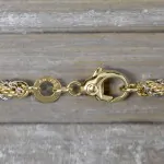 Goldkette als Kordelkette hohl in Bicolor Gelbgold / Weißgold 333 / 8K, 60 cm lang, 3,3 mm breit, Gewicht ca. 13.6 g.