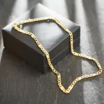 Goldkette als Fantasiekette hohl in Gelbgold 585 / 14K, 45 cm lang, 5,2 mm breit, Gewicht ca. 9.8 g.