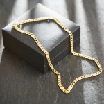 Goldkette als Fantasiekette hohl in Gelbgold 333 / 8K, 80 cm lang, 5,2 mm breit, Gewicht ca. 16.5 g.