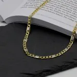 Goldkette als Fantasiekette Bicolor in Gelbgold / Weißgold 333 / 8K, 50 cm lang, 5,2 mm breit, Gewicht ca. 9.7 g.