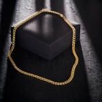 Goldkette als Panzerkette hohl in Gelbgold 585 / 14K, 45 cm lang, 5,4 mm breit, Gewicht ca. 15.6 g.