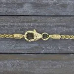 Goldkette als Zopfkette in Gelbgold 333 / 8K, 70 cm lang, 1,7 mm breit, Gewicht ca. 6.4 g.