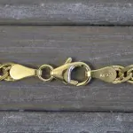 Goldkette als Zwillingspanzerkette in Gelbgold 333 / 8K, 70 cm lang, 3,9 mm breit, Gewicht ca. 6.0 g.