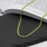Goldkette als Zwillingspanzerkette in Gelbgold 585 / 14K, 45 cm lang, 3,9 mm Breit, Gewicht ca. 4.5 g.