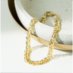 Armband als Zwillingspanzerkette in Gelbgold 375 / 9 Karat, 19 cm lang, 4.8 mm breit, Gewicht ca. 3 g.