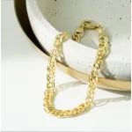 Armband als Zwillingspanzerkette in Gelbgold 375 / 9 Karat, 21 cm lang, 4.8 mm breit, Gewicht ca. 3.3 g.