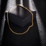 Goldkette als Tigeraugenkette hohl in Gelbgold 333 / 8K, 45 cm lang, 3,8 mm breit, Gewicht ca. 4.8 g.