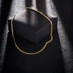Goldkette als Tigeraugenkette hohl in Gelbgold 585 / 14K, 45 cm lang, 3,8 mm breit, Gewicht ca. 5.7 g.