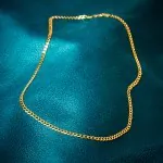 Goldkette als Panzerkette weit in Gelbgold 333 / 8K, 42 cm lang, 3,9 mm breit, Gewicht ca. 6.5 g.