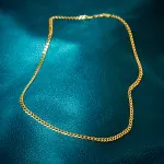 Goldkette als Panzerkette weit in Gelbgold 585 / 14K, 36 cm lang, 3,9 mm breit, Gewicht ca. 6.8 g.