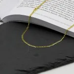 Goldkette als Panzerkette weit in Gelbgold 585 / 14K, 70 cm lang, 2,6 mm breit, Gewicht ca. 6.2 g.