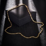 Goldkette als Figarokette diamantiert Gliederung 3+1 in Gelbgold 585 / 14K, 45 cm lang, 2,8 mm breit, Gewicht ca. 8.9 g.