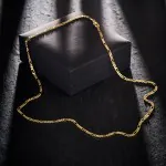 Goldkette als Figarokette diamantiert Gliederung 3+1 in Gelbgold 585 / 14K, 45 cm lang, 2,8 mm breit, Gewicht ca. 8.9 g.