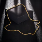 Goldkette als Figarokette diamantiert Gliederung 3+1 in Gelbgold 585 / 14K, 50 cm lang, 2,8 mm breit, Gewicht ca. 9.8 g.