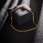 Goldkette als Figarokette diamantiert in Gelbgold 333 / 8K, 50 cm lang, 3,4 mm breit, Gewicht ca. 10.7 g.