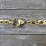 Goldkette als Figarokette diamantiert in Gelbgold 333 / 8K, 42 cm lang, 3,4 mm breit, Gewicht ca. 9 g.
