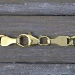 Goldkette als Fantasiekette in Gelbgold 333 / 8 Karat, 34 cm lang, 3.5 mm breit, Gewicht ca. 2.7 g.