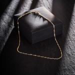 Goldkette als Singapurkette in Bicolor Gelbgold / Weißgold 585 / 14K, 80 cm lang, 1,8 mm breit, Gewicht ca. 4.6 g.