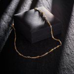 Goldkette als Singapurkette in Bicolor Gelbgold / Weißgold 375 / 9K, 45 cm lang, 2,9 mm breit, Gewicht ca. 5.5 g.