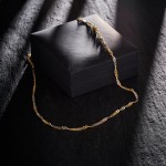 Goldkette als Singapurkette in Bicolor Gelbgold / Weißgold 375 / 9K, 80 cm lang, 2,9 mm breit, Gewicht ca. 9.8 g.