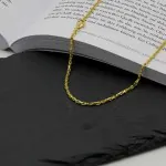 Goldkette als Ankerkette diamantiert in Gelbgold 333 / 8K, 60 cm lang, 2 mm breit, Gewicht ca. 10.7 g.