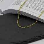 Goldkette als Ankerkette diamantiert in Gelbgold 585 / 14K, 38 cm lang, 2 mm breit, Gewicht ca. 7.9 g.