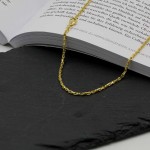 Goldkette als Ankerkette diamantiert in Gelbgold 333 / 8K, 40 cm lang, 2 mm breit, Gewicht ca. 7.1 g.