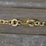 Armband als Ankerkette diamantiert in Gelbgold 333 / 8 Karat, 17 cm lang, 2.5 mm breit, Gewicht ca. 4.9