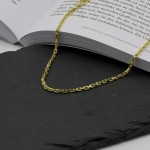 Goldkette als Ankerkette diamantiert in Gelbgold 585 / 14K, 42 cm lang, 2,5 mm breit, Gewicht ca. 13.6 g.