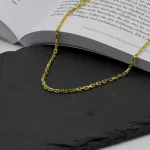 Goldkette als Ankerkette diamantiert in Gelbgold 333 / 8 Karat, 38 cm lang, 2.5 mm breit, Gewicht ca. 10