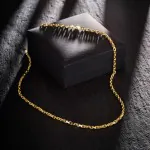 Goldkette als Ankerkette diamantiert in Gelbgold 375 / 9K, 50 cm lang, 3 mm breit, Gewicht ca. 20 g.