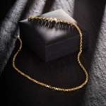 Goldkette als Ankerkette diamantiert in Gelbgold 585 / 14K, 70 cm lang, 3 mm breit, Gewicht ca. 33.1 g.