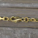 Armband als Ankerkette diamantiert in Gelbgold 333 / 8 Karat, 19 cm lang, 3 mm breit, Gewicht ca. 7.2