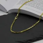 Goldkette als Ankerkette diamantiert in Gelbgold 585 / 14K, 40 cm lang, 3 mm breit, Gewicht ca. 18.9 g.