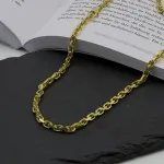Goldkette als Ankerkette diamantiert in Gelbgold 585 / 14K, 45 cm lang, 3,8 mm breit, Gewicht ca. 33.9 g.