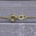 Goldkette als Figarokette diamantiert in Gelbgold 333 / 8K, 38 cm lang, 1,1 mm breit, Gewicht ca. 1 g.