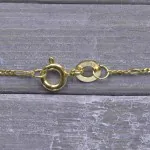 Goldkette als Figarokette diamantiert in Gelbgold 333 / 8K, 45 cm lang, 1,1 mm breit, Gewicht ca. 1.2 g.