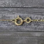 Goldkette als Figarokette diamantiert in Gelbgold 333 / 8K, 42 cm lang, 1,5 mm breit, Gewicht ca. 1.9 g.