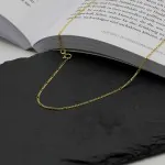 Goldkette als Figarokette diamantiert in Gelbgold 333 / 8K, 70 cm lang, 1,5 mm breit, Gewicht ca. 3.1 g.
