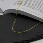 Goldkette als Figarokette diamantiert in Gelbgold 333 / 8K, 38 cm lang, 1,9 mm breit, Gewicht ca. 2.5 g.